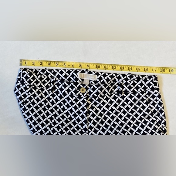 Michael Kors Houndstooth Black & White Straight Leg Cotton Dress Pants - Size 10 - Picture 4 of 9